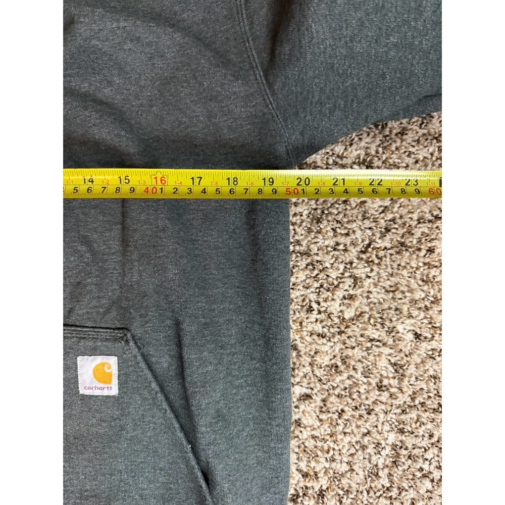 Carhartt Hoodie Mens Large Tall K288 Loose Fit Midweight Gray Spellout TS0288-S - Picture 4 of 6